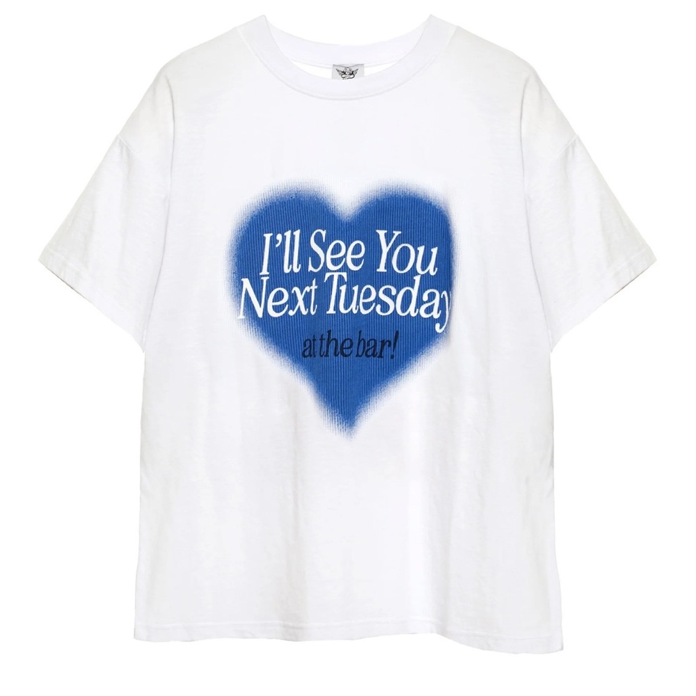 Boys Lie White Tee with Blue Heart Graphic